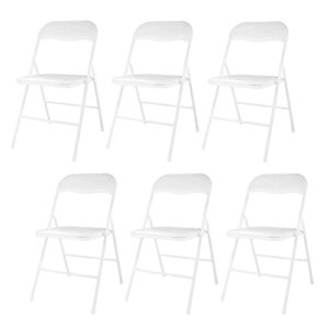 nbtiger 6 pack folding chair with soft padded seat and backrest, portable steel frame chair for commercial meeting wedding party event, indoor outdoor for office school backyard, 330lbs capacity