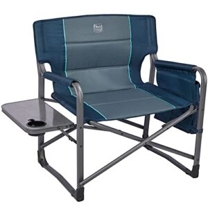 timber ridge xxl upgraded oversized directors chairs with foldable side table, detachable side pocket, heavy duty folding camping chair up to 600 lbs weight capacity (blue) ideal gift