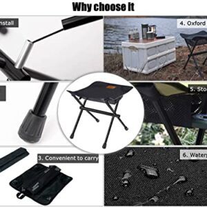 AnYoker Camping Chair, 2 Way Compact Backpacking Chair, Portable Folding Chair, Beach Chair with Side Pocket, headrest and Foot Rest, Lightweight Hiking Chair 01666 （Black）