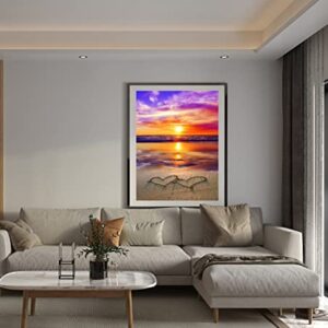 CHWGLFGG 4 Pack Diamond Painting Kits for Adults Beginners,DIY 5D Beach Landscape Diamond Art Kits,Round Full Drill Seaside Sunset Scenery Gem Art Kit,Home Wall Decor 9.8 x 13.8 Inch