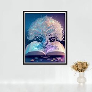 Rousp DIY 5D Diamond Painting Kits for Adults Diamond Art White Tree of Life Diamond Painting Full Drill Crystal Rhinestone Embroidery Craft Kits for Home Wall Decor Gifts, 15.7x19.7inch