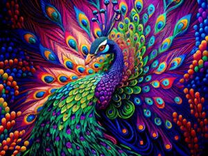 peacock diamond painting kits for adults-colorful 5d diamond art kits for adults beginner,paint with diamonds pictures diy full drill gem painting kit diamond dots for home wall decor