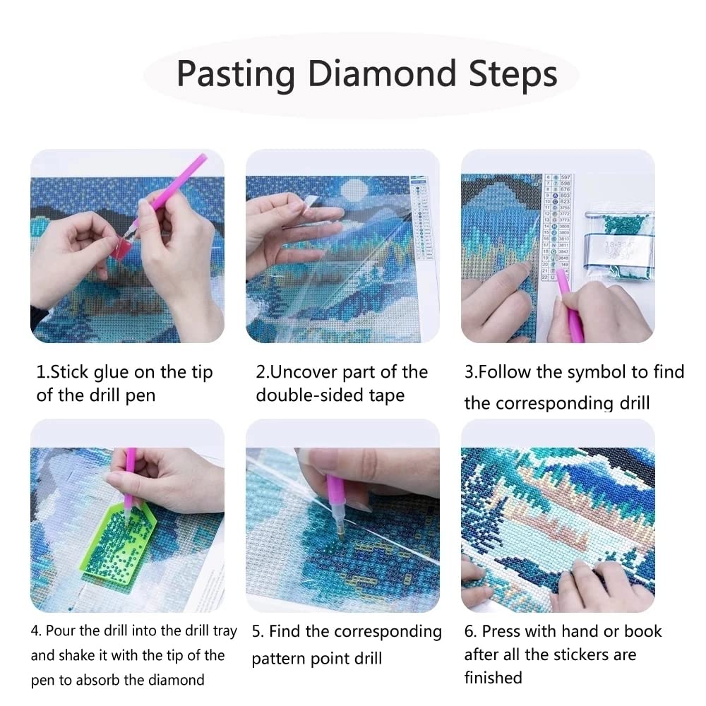 6 Pack Diamond Painting Kits for Adults - Diamond Art Packs Kits for Adults Beginner, DIY Full Drill Diamond Dots Paintings with Diamonds Sets Gem Art and Crafts for Adults Wall Decor 11.8x15.7inch