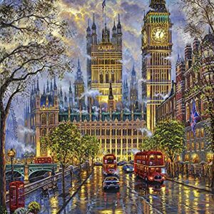 LANDFAIR Diamond Painting Kits - 15x20 inch Round Full Drill Big Ben London Diamond Art Kits for Adults