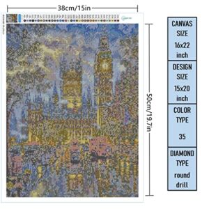 LANDFAIR Diamond Painting Kits - 15x20 inch Round Full Drill Big Ben London Diamond Art Kits for Adults