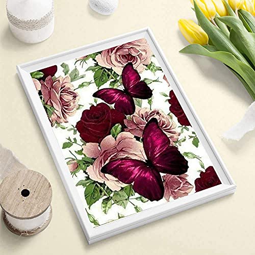 2 Pack Diamond Painting - DIY 5D Diamond Painting Kits for Adults - Diamond Art Kits Round Full Drill Diamond Arts Craft for Home Wall Decor Canvas (Butterfly 12 x 16 inch X 2 PCS)