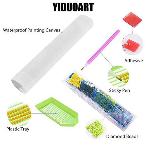 YIDUOART Diamond Painting Kits Yoda 5D DIY Diamond Painting Art Kits for Kids Adults, Full Drill Round Diamond Gem Art Kit Painting, Perfect for Home Wall Decor, 12 x 16 inch C