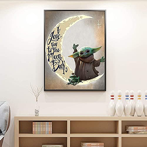 YIDUOART Diamond Painting Kits Yoda 5D DIY Diamond Painting Art Kits for Kids Adults, Full Drill Round Diamond Gem Art Kit Painting, Perfect for Home Wall Decor, 12 x 16 inch C