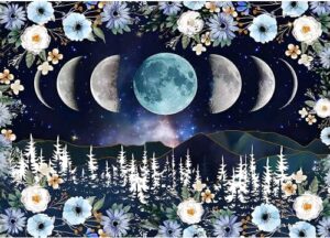 moon diamond painting kits for adults -flower 5d diamond art kits, full drill diamond painting,gem arts and crafts for beginner kids home wall decor 16 x 12 inch