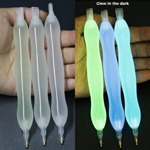 Glow in the Dark Diamond Painting Pen for Diamond Painting Tools and Accessories, Rhinestone Picker Tool Diamond Pen for Quick Stick Pen Diamond Painting Accessories Pens Diamond Art Pens,Yellow Green