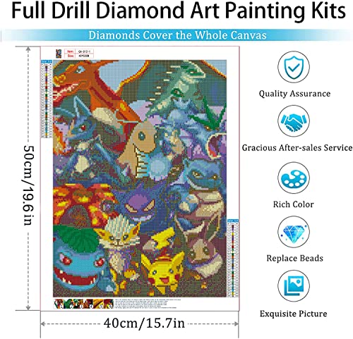 GemZono Diamond Painting Kits for Adults&Kids DIY 5D Diamond Art Paint with Round Diamonds Art Painting Kit for Home Wall Decor Gifts(40x50cm)