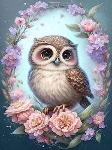 eterkosu owl diamond painting kits for adults beginners - 5d animals full drill round diamond art kits diamond dots paintings with diamonds rose flowers gem art rhinestones picture crafts home decor