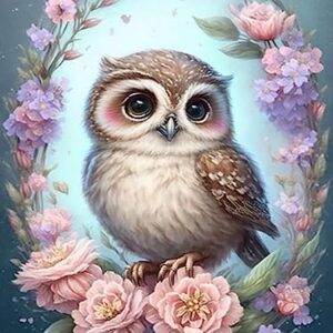 Eterkosu Owl Diamond Painting Kits for Adults Beginners - 5D Animals Full Drill Round Diamond Art Kits Diamond Dots Paintings with Diamonds Rose Flowers Gem Art Rhinestones Picture Crafts Home Decor