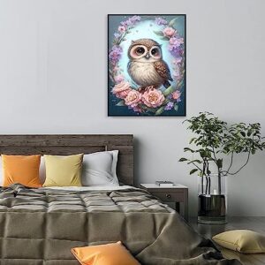 Eterkosu Owl Diamond Painting Kits for Adults Beginners - 5D Animals Full Drill Round Diamond Art Kits Diamond Dots Paintings with Diamonds Rose Flowers Gem Art Rhinestones Picture Crafts Home Decor