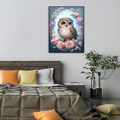 Eterkosu Owl Diamond Painting Kits for Adults Beginners - 5D Animals Full Drill Round Diamond Art Kits Diamond Dots Paintings with Diamonds Rose Flowers Gem Art Rhinestones Picture Crafts Home Decor