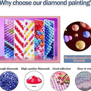 5D Diamond Painting Kits for Adults,Flowers Diamond Art Kits for Adults Kids Beginner,Bird Round Full Drill Craft Diamond Painting for Home Wall Decor 12X16inch