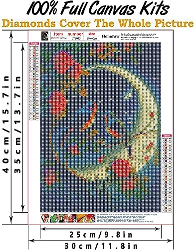5D Diamond Painting Kits for Adults,Flowers Diamond Art Kits for Adults Kids Beginner,Bird Round Full Drill Craft Diamond Painting for Home Wall Decor 12X16inch