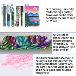 DOTZSO Pack of 6 Adult 5d Diamond Painting Kit, DIY Full Diamond Art kit with Diamond Painting Crystal Rhinestone Cross Stitch Cartoon Picture Art and Craft for Beginners (Clear)