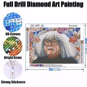 Funny Danny DeVito Diamond Art Painting Kits， Round Full Drill Diamond Dots Paintings for Adults Beginners, Paint with Diamonds Gem Art Painting Kits DIY Adult Crafts Diamond Art Kits 16x12inch