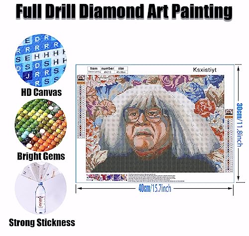 Funny Danny DeVito Diamond Art Painting Kits， Round Full Drill Diamond Dots Paintings for Adults Beginners, Paint with Diamonds Gem Art Painting Kits DIY Adult Crafts Diamond Art Kits 16x12inch