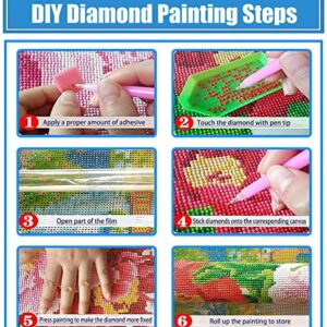 Suyaloo 5D Diamond Painting Kits for Adults - Peacock Diamond Art Kits for Adults Kids Beginner,DIY Animals Round Full Drill Paintings with Diamonds Gem Art for Adults Home Wall Decor 11.8x15.7inch