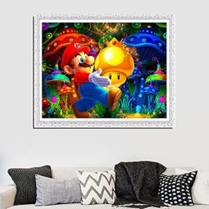 QUITEDEW Diamond Painting Kits for Adults Cartoon Beginners Round Full Drill 5D DIY Diamond Art Kits Anime Mushroom Super Cute Picture Art for Home Wall Decor Gift 11.8x15.7inch