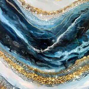 JATOK Abstract 5D Diamond Painting Kits for Adults Landscape Wave Paint with Diamonds Full Round Embroidery Pictures Arts Kits Diamond Art Kits for Home Wall Decor 11.8x15.7in