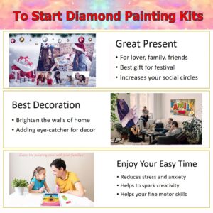 JATOK Abstract 5D Diamond Painting Kits for Adults Landscape Wave Paint with Diamonds Full Round Embroidery Pictures Arts Kits Diamond Art Kits for Home Wall Decor 11.8x15.7in