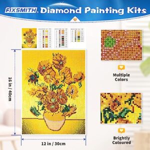 FIXSMITH Diamond Painting Kits, Sunflower Diamond Art Painting Kits for Adults Kids Beginners,12x16 inch,Full Drill DIY Art Paintings Kit,Ideal Gifts for Family Friends,Perfect for Home Wall Art Decor