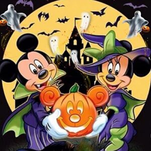 halloween diamond art painting kits for adults - full drill diamond dots paintings for beginners, round 5d paint with diamonds pictures gem art painting kits diy adult crafts kits 13.7x13.7inch