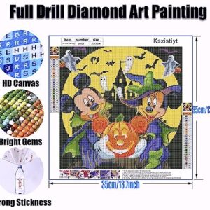 Halloween Diamond Art Painting Kits for Adults - Full Drill Diamond Dots Paintings for Beginners, Round 5D Paint with Diamonds Pictures Gem Art Painting Kits DIY Adult Crafts Kits 13.7x13.7inch