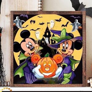 Halloween Diamond Art Painting Kits for Adults - Full Drill Diamond Dots Paintings for Beginners, Round 5D Paint with Diamonds Pictures Gem Art Painting Kits DIY Adult Crafts Kits 13.7x13.7inch