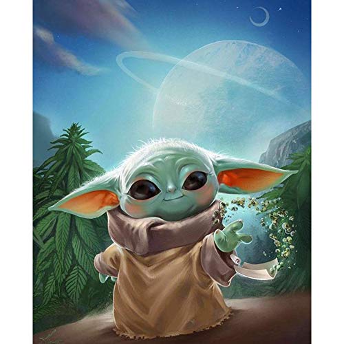 QUITEDEW Diamond Painting Kits for Beginners,5D Diamond Painting for Adults,Lovely Alien Baby Diamond Painting, Diamond Art Alien Baby,Size 16x12inch