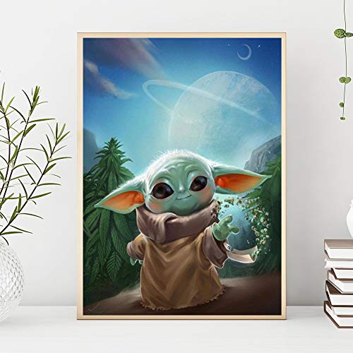 QUITEDEW Diamond Painting Kits for Beginners,5D Diamond Painting for Adults,Lovely Alien Baby Diamond Painting, Diamond Art Alien Baby,Size 16x12inch