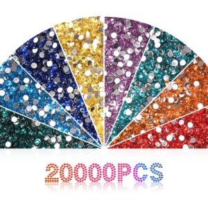 ybutvy 5d diamond painting beads, 20 colors 20000 pcs round sparkle diamond drill for replacement for missing drills for diy crafts, 1000pcs per bag