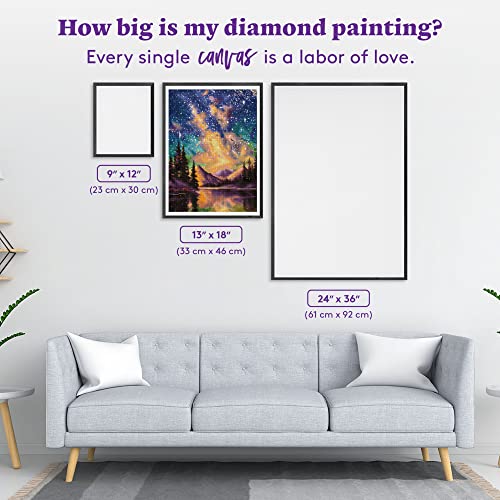 DIAMOND ART CLUB Starry Night- Night Music 5D Diamond Painting Kit, Star Diamond Canvas, Square Diamond Art for Adults and Kids, 13" x 18" (33 x 46 cm)