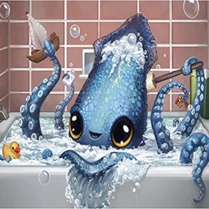 PJOESL Diamond Painting Kits,5D Diamond Art Kits Full Drill Diamond Painting Kits for Adults Kids Beginner,DIY Octopus Bathing Diamond Painting Kits Perfect for Home Wall Decor Gifts 15.7x11.8inch