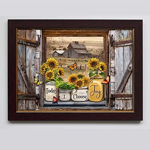 VISIAIP Sunflowers Diamond Painting Kits Butterfly Flower Bottles Log Cabin 5D DIY Full Drill Diamond Art Kits for Adults Kids Flowers Blessing Word Picture Art for Home Wall Decor,15.7 x11.8 inch