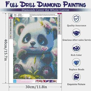 VeGuude Diamond Painting Kits for Adults, Panda 5D Diamond Art Kits, Full Drill DIY Crafts for Adults Home Wall Decor Gift Diamond Dots [11.8x15.7inch]