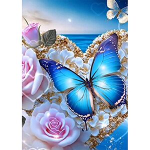 pvoodire butterfly diamond painting kits-butterfly diamond art for adults,5d diamond painting butterfly for gift home wall decor(12x16inch)