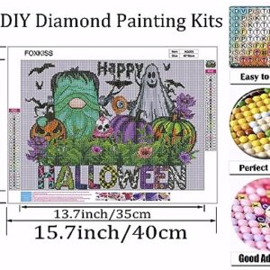 Diamond Art Painting Kits for Adults, Halloween Gnome DIY Diamond Dots Paintings Full Drill Paint with Diamonds , Round Diamonds Crystal Rhinestone Gem Art Painting Picture Kit for Beginners Decor