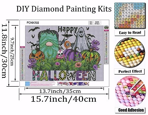 Diamond Art Painting Kits for Adults, Halloween Gnome DIY Diamond Dots Paintings Full Drill Paint with Diamonds , Round Diamonds Crystal Rhinestone Gem Art Painting Picture Kit for Beginners Decor