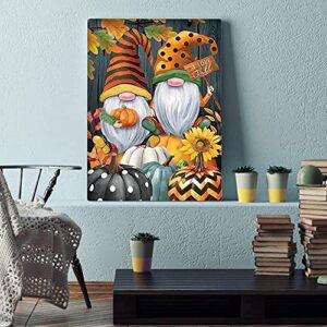 NAIMOER Diamond Painting Kits for Adults, DIY Full Round Drill Diamond Art Fall Gnomes Pumpkins Diamond Painting Christmas by Numbers Kits Arts and Crafts for Home Wall Decor (12x16 Inch）