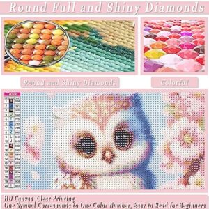 KICHANG Owl Diamond Painting Kits,DIY Diamond Art Kits for Adults,5D Diamond Painting Diamond Art with Full Drill Round Diamonds,Diamond Dots Diamond Art Kits for Home Wall Decor Gifts-12X16inch