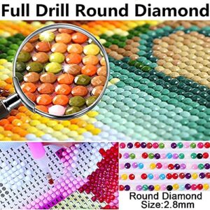 LWZAYS 5D Diamond Painting Kits for Adults & Kids,Moon Tree Diamond Dots Crystal Gem DIY Arts Painting Perfect for Home Wall Decor (12x16inch)