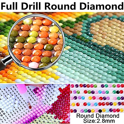 LWZAYS 5D Diamond Painting Kits for Adults & Kids,Moon Tree Diamond Dots Crystal Gem DIY Arts Painting Perfect for Home Wall Decor (12x16inch)