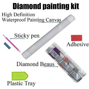 LWZAYS 5D Diamond Painting Kits for Adults & Kids,Moon Tree Diamond Dots Crystal Gem DIY Arts Painting Perfect for Home Wall Decor (12x16inch)