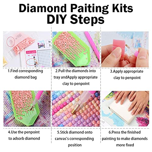 hkejoi Stitch Diamond Painting for Adults, Stitch Diamond Art Kits Round Full Drill Gem Art Kits Perfect for Home Wall Decoration 12 * 16 inch