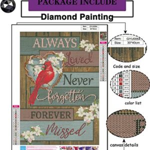 Cardinal Birds Diamond Painting Kits for Adults Beginners - Inspirational 5D Full Drill Round Diamond Art Kits Diamond Dots Paintings with Diamonds Gem Art Picture Crafts Home Decor