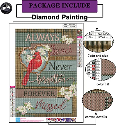 Cardinal Birds Diamond Painting Kits for Adults Beginners - Inspirational 5D Full Drill Round Diamond Art Kits Diamond Dots Paintings with Diamonds Gem Art Picture Crafts Home Decor